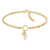 Pulseira Dourada Pendente Pérola