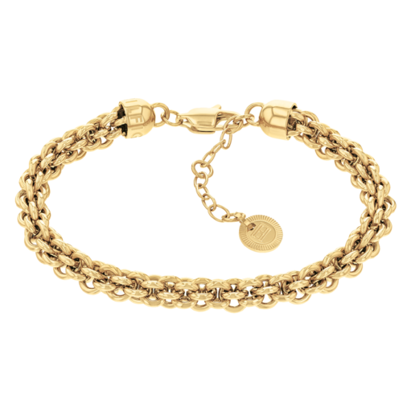 Pulseira Aço Malha Dourada