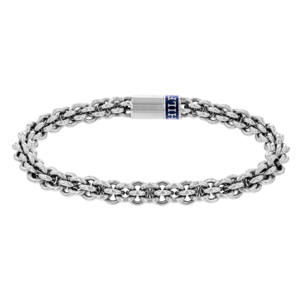 Pulseira Aço Malha Azul Fecho Magnético