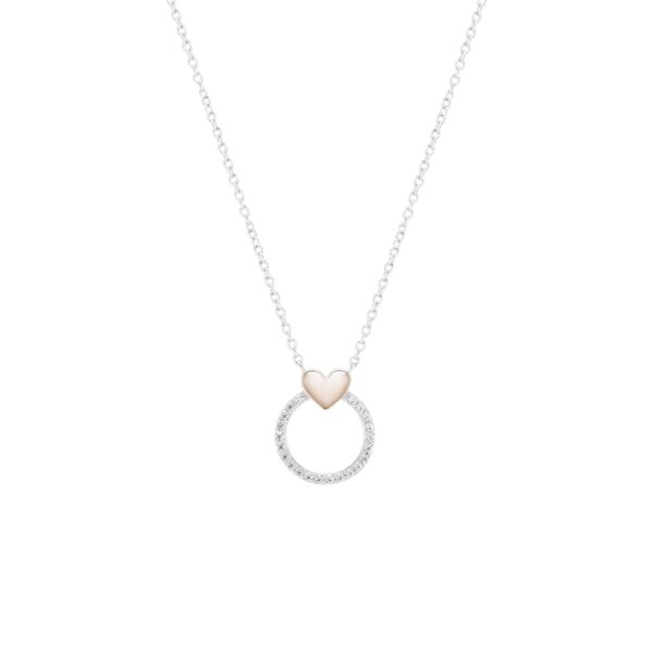 Colar Circle Heart Rose Gold