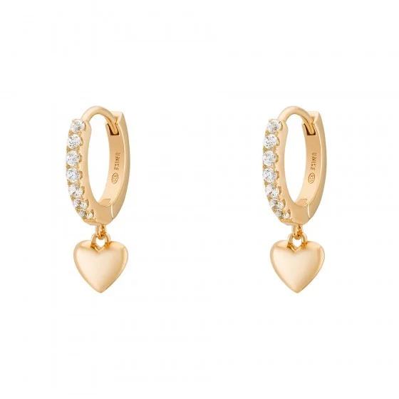 Argolas Unike Plain Heart Golden