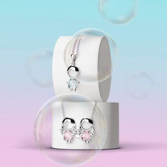 Colar Mum Girl & Girl Pink