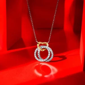 Colar Unike Double Circle Bicolor