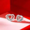 Brincos Unike Classy Double Heart Bicolor