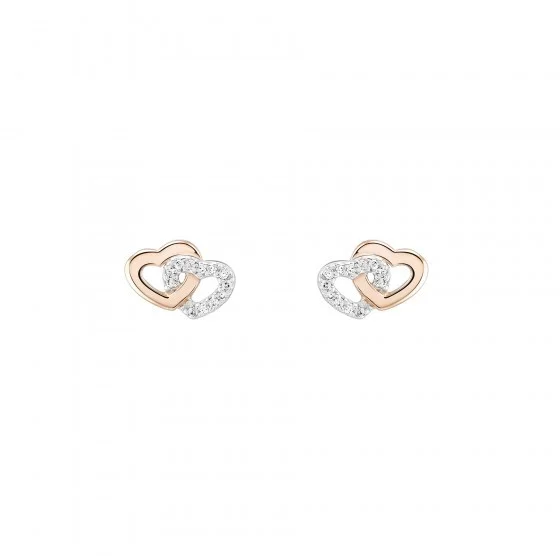 Brincos Unike Love In Rose Two Hearts