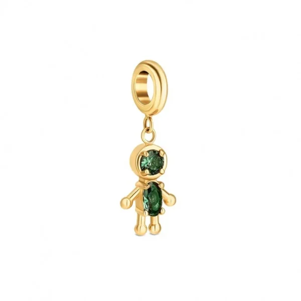 Charm One Energy Green Boy Crystal Golden