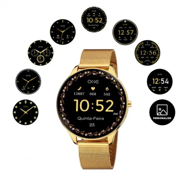 1781531230_f13216981d35ddf633ea45e13b82b4ee Smartwatch One Slim Gold Mesh