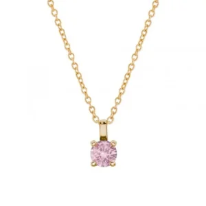 Colar Unike Pink Solitaire Golden