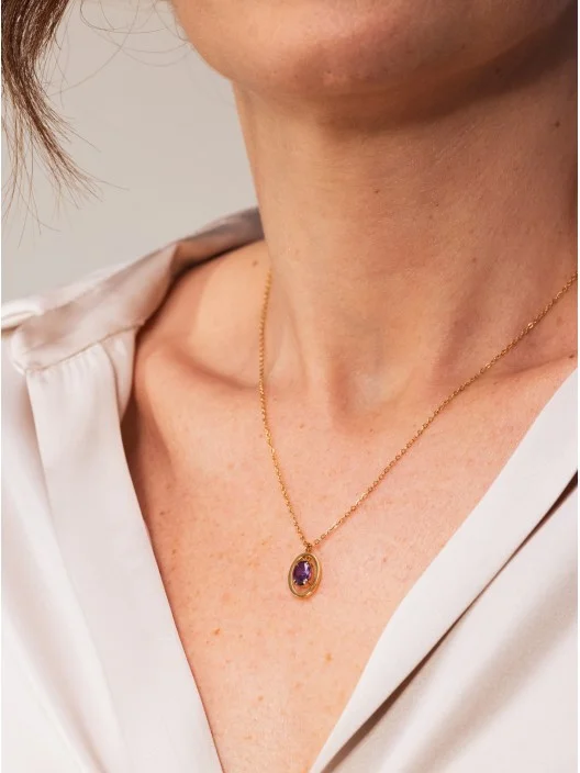 Colar Birthstone Fevereiro - Sabedoria