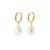 Brincos Pearly Hoops Gold