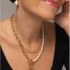 Brincos Pearly Hoops Gold