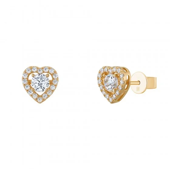 Brincos Unike Solitaire Heart Dia dos Namorados