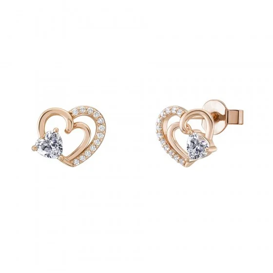 Brincos Unike Love in Rose Heart Solitaire