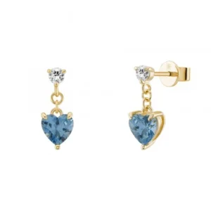 Brincos Unike Classy Blue Heart
