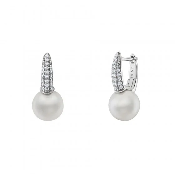 Argolas Unike Bridal Pearl Silver