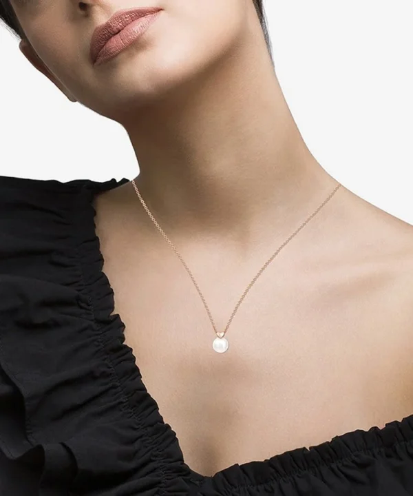 Colar Unike Love in Rose Heart & Pearl