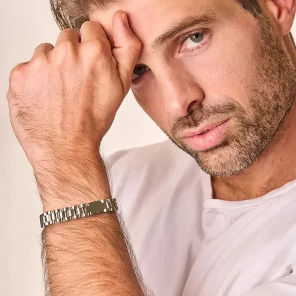 pulseira-homem-gourmette-cruz-prata-1 Bracelete Radiant Gourmette Cross