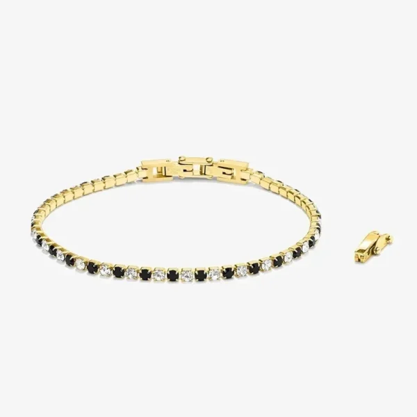 pulseira-homem-riviere-dourada-preta Pulseira Radiant Riviere